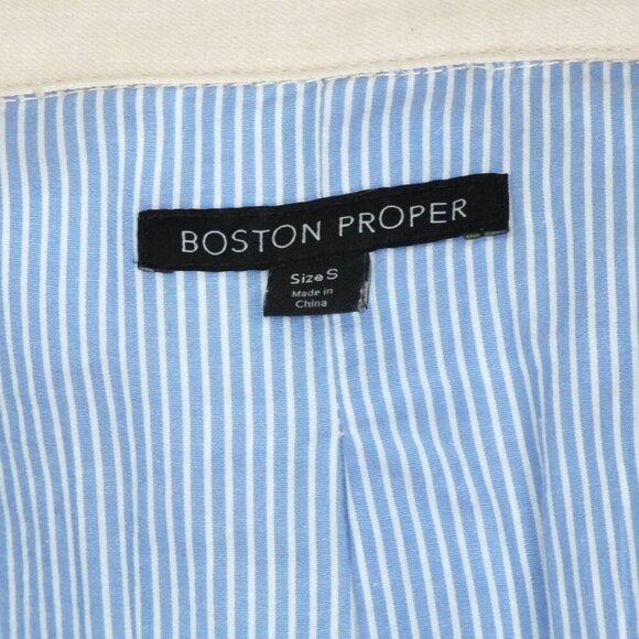 Vintage Boston Proper Small Beaded Floral Embroidered Denim Jacket Lace Cuffs - Picture 9 of 15